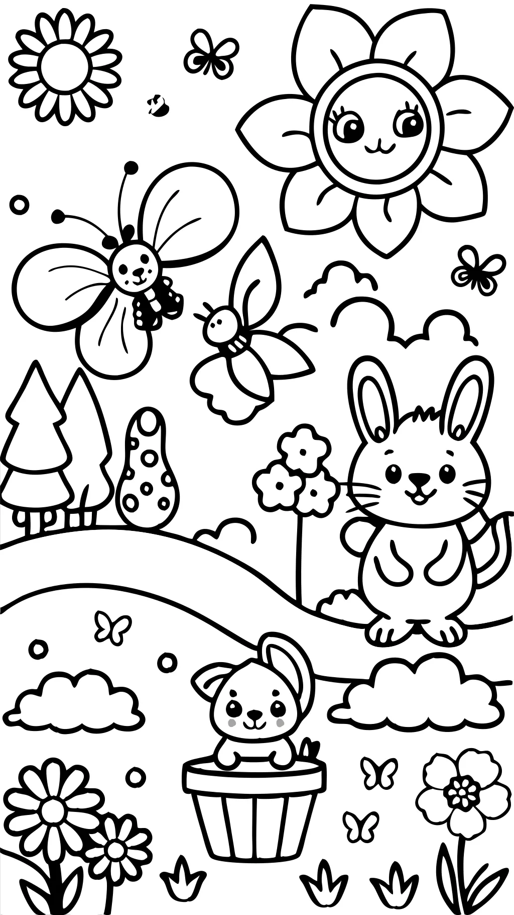 coloring pages for kids spring